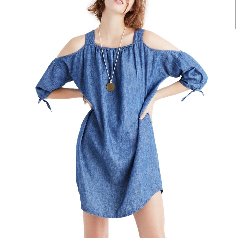 NWT Madewell Cold Shoulder Chambray Dress